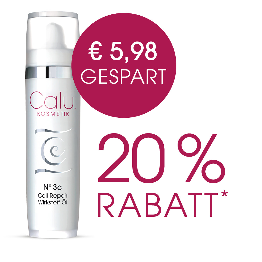 Calu Kosmetik: 20 % Rabatt auf Cell Repair Wirkstoff Öl, 5,98 € gespart