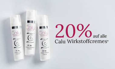 20 % Rabatt auf alle Calu Wirkstoffcremes: N° 4a Hydro Vital, N° 4b Vitamin Balance und N° 4c Intensiv Repair.