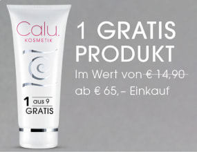 „Werbegrafik mit Text: Ein gratis Produkt im Wert von 14,90 Eur ab 65 Eur Einkaufswert“
